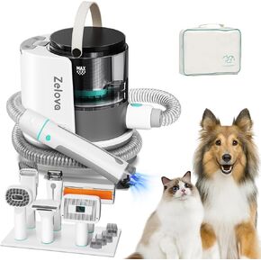 Zelova Pet Grooming Vacuum, Dog Grooming Kit Suction 99% Pet Hair, Quiet Pet Vacuum Groomer, Dog Brush Vacuum with 6 Pet Grooming Tools for Shedding Pet Hair, Home Cleaning in Saudi Arabia