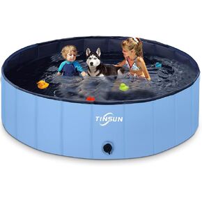 Dog Pool for Large Dog, Heavy Duty TINSUN Foldable Plastic Bath Tubs for Pet, Portable Bathtubs for Pet, Grooming Shower Bath for Pet, 63 inchs in Kuwait