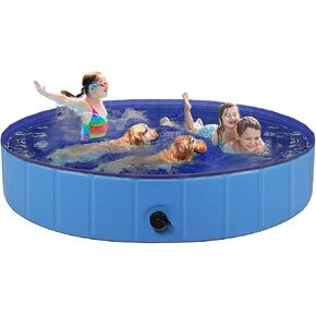 Dog Pool Foldable pet Pool Dog Swimming Pool pet Swimming Pool PVC Non-Slip for All Kinds of Pets (32x8in) in Saudi Arabia