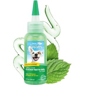 TropiClean Fresh Breath Dog Toothpaste for Teeth Cleaning, Breath Freshener, Easy to Use Plaque & Tartar Remover Gel, No Toothbrush Needed, 4oz.