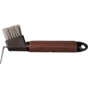 HORZE Maddox Leather Handle Hoof Pick - Dark Brown - One Size in Saudi Arabia