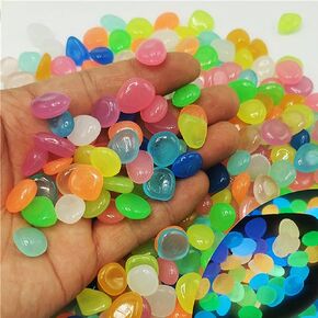 900pcs Glow in The Dark Rocks Outdoor Decorations Stones Small Luminous Pebbles Indoor/Outdoor Decor for Garden Fish Tank Aquarium Planter Walkway - White in Saudi Arabia