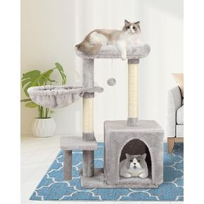 MIAO PAW 15Cat Tree Tower Condo Sisal Post Scratching Furniture Activity Center Play House Cat Bed Grey in Kuwait