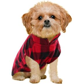 Dog Spring Autumn Winter Coat Dog Pullover Dog Fleece Vest for Cats Small and Medium Dogs Thin Dog Sweater Black & White Plaid (Black, XXXS)
