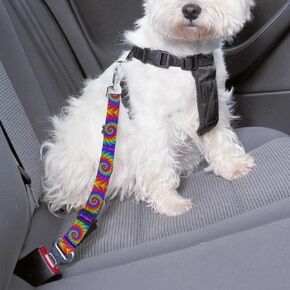 Red Strawberry Print Pet Seat Belt for Car Fruit Adjustable Dog Car Harnesses Universal Dog Car Leash with Clip Hook Latch & Buckle Car Travel Accessories for Dogs