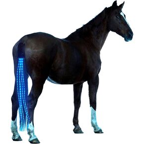 Horse Tail LED Light Bar,100cm/40inch Horse Equipment Riding Tail Trapings Equestrian Type-c Charge Horse Tail Bag for Horse Shows (Blue)