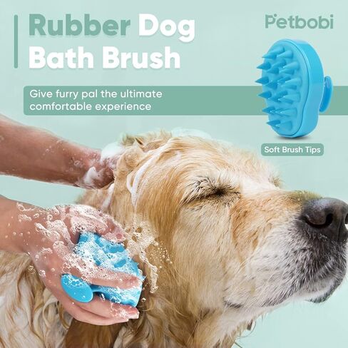 Petbobi Adjustable Dog Bath Tether, Dog Bathing Leash with Heavy Suction Cup and Soft Bath Brush, Dog Grooming Tub Restraint Perfect for Shower, Blowing, Trimming and Brushing Your Pet with Ease in Saudi Arabia