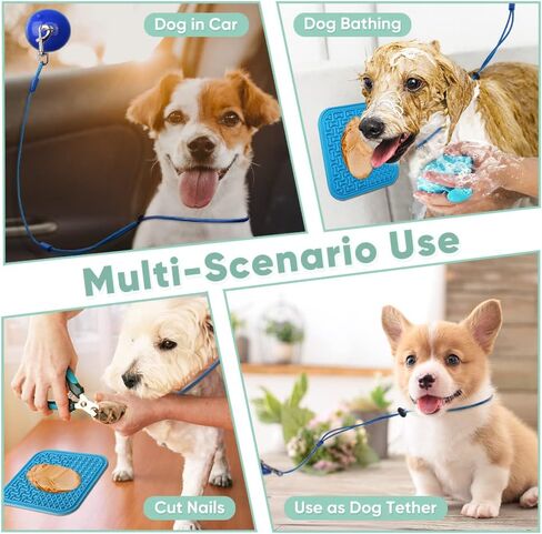 Petbobi Adjustable Dog Bath Tether, Dog Bathing Leash with Heavy Suction Cup and Soft Bath Brush, Dog Grooming Tub Restraint Perfect for Shower, Blowing, Trimming and Brushing Your Pet with Ease in Saudi Arabia