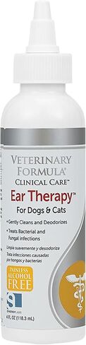 علاج الأذن بالتركيبة البيطرية للعناية السريرية، 4 أونصة. – منظف أذن القطط والكلاب للمساعدة في تهدئة الحكة وتنظيف قناة الأذن من الحطام والتراكمات التي قد تسبب العدوى in Kuwait