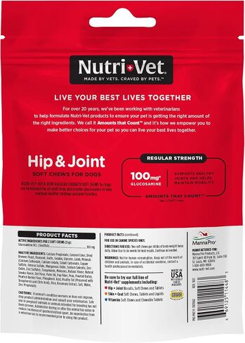 Nutri-Vet Hip & Joint Regular Strength Soft Chew for Dogs, 5.3 OZ, 60-Count in Saudi Arabia