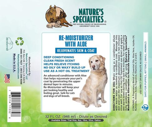 Nature's Specialties Re-moisturizer with Aloe Conditioner for Dogs Cats, Non-Toxic Biodegradeable, 1gal in Saudi Arabia
