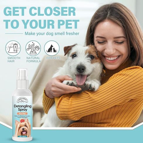 رذاذ لفك تشابك الشعر للكلاب والقطط، رذاذ لإزالة التشابك للكلاب والقطط، بلسم يترك على الشعر للكلاب - يزيل التشابك والفراء غير اللامع in Kuwait