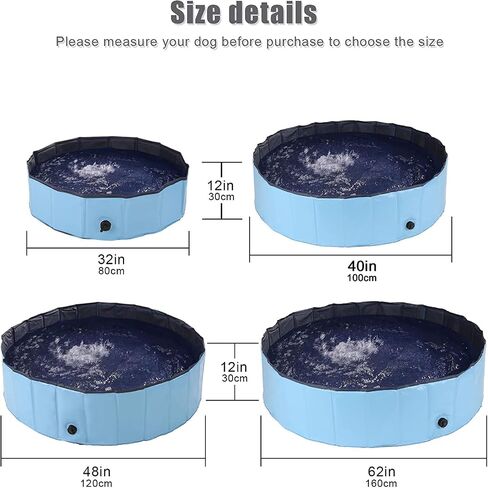 Dog Pool Foldable pet Pool Large Dog Swimming Pool pet Swimming Pool PVC Non-Slip Pool for All Kinds of pets48-12in in Saudi Arabia