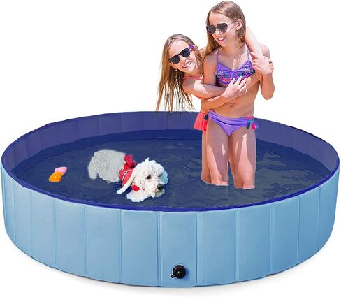 Dog Pool Foldable pet Pool Large Dog Swimming Pool pet Swimming Pool PVC Non-Slip Pool for All Kinds of pets48-12in in Saudi Arabia