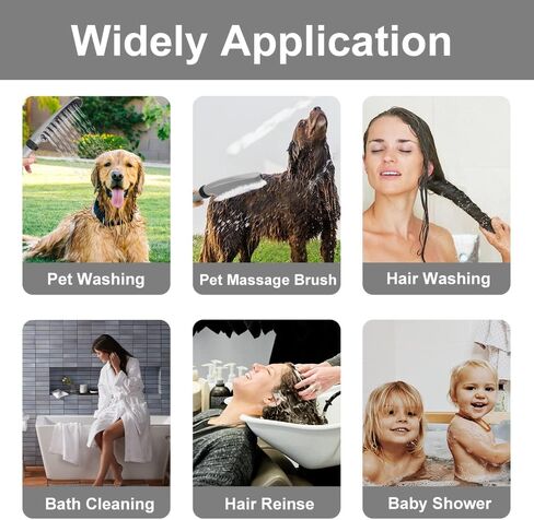 مرفق دش للكلاب في الداخل/الخارج، 4 إعدادات لضغط الماء وخرطوم غسيل الكلاب، مرفق دش استحمام احترافي للحيوانات الأليفة، 2 في 1، فرش استحمام ومنظف للكلاب مع خرطوم مرن بطول 9.8 قدم in Kuwait