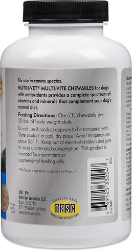 Nutri-Vet Dog Multivitamin, Daily Multivitamin for Dogs, 180 Count in Kuwait