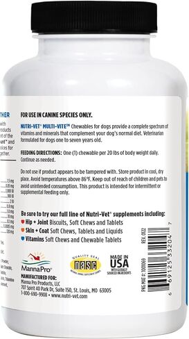 Nutri-Vet Dog Multivitamin, Daily Multivitamin for Dogs, 180 Count in Kuwait