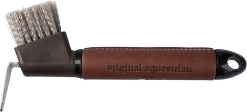 HORZE Maddox Leather Handle Hoof Pick - Dark Brown - One Size in Saudi Arabia