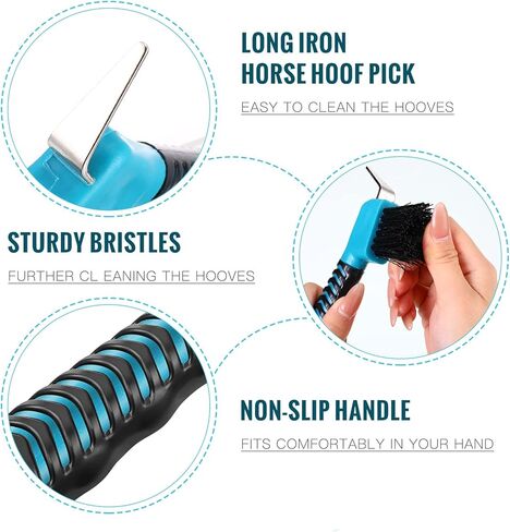 Skylety 10 Pcs Horse Hoof Pick Brush with Soft Rubber Handle Portable Hoofpick Horse Stuff Horse Supplies, Random Color in Saudi Arabia