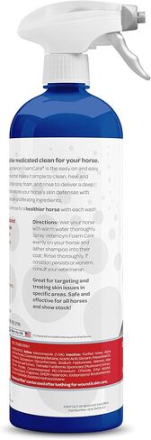 Vetericyn FoamCare Horse Shampoo | Equine Shampoo with Aloe to Promote Healthy Skin and Coat - Paraben Free - Cleans, Moisturizes, and Conditions Horse's Coat - Instant Foam Shampoo - 32-ounce in Kuwait