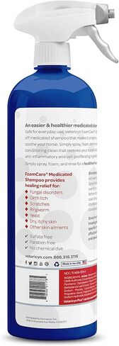Vetericyn FoamCare Horse Shampoo | Equine Shampoo with Aloe to Promote Healthy Skin and Coat - Paraben Free - Cleans, Moisturizes, and Conditions Horse's Coat - Instant Foam Shampoo - 32-ounce in Kuwait