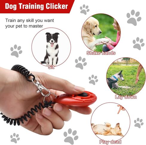 طقم تدريب الكلاب من كاتولك، 1 حقيبة محمولة لعلاج الكلاب مع 1 جهاز نقر لتدريب الكلاب للحزام، حقيبة علاج الكلاب مع مشبك وفتحة مغناطيسية، حقيبة علاج الحيوانات الأليفة بدون استخدام اليدين in Kuwait