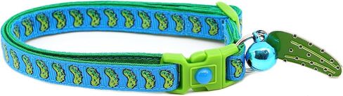 Pickle Cat Collar with Bell | Safety Breakaway Collar | Adjustable Large Size or Kitten Collar (Small(10lbs & Less), Blue) in Saudi Arabia