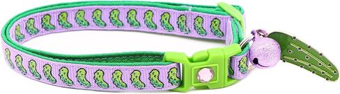 Pickle Cat Collar with Bell | Safety Breakaway Collar | Adjustable Large Size or Kitten Collar (Small(10lbs & Less), Blue) in Saudi Arabia