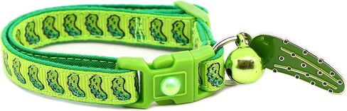 Pickle Cat Collar with Bell | Safety Breakaway Collar | Adjustable Large Size or Kitten Collar (Small(10lbs & Less), Blue) in Saudi Arabia