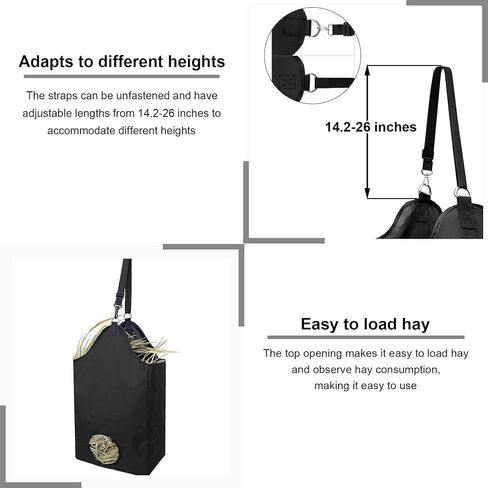 Hay Bags for Horses Sets of 3, 4.3 Inch Hole Hay Feeder for Slow Feed, Easy to Fill and Hang for Stables & Outdoor Use, 13.8 x 7.1 x 18.1 Inch Hay Bag for Horse Goats in Saudi Arabia