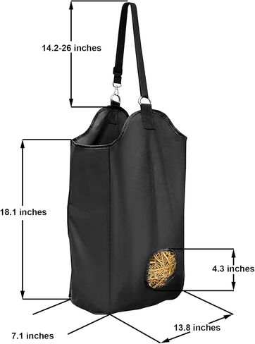 Hay Bags for Horses Sets of 3, 4.3 Inch Hole Hay Feeder for Slow Feed, Easy to Fill and Hang for Stables & Outdoor Use, 13.8 x 7.1 x 18.1 Inch Hay Bag for Horse Goats in Saudi Arabia