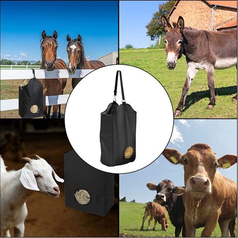 Hay Bags for Horses Sets of 3, 4.3 Inch Hole Hay Feeder for Slow Feed, Easy to Fill and Hang for Stables & Outdoor Use, 13.8 x 7.1 x 18.1 Inch Hay Bag for Horse Goats in Saudi Arabia