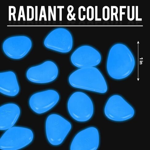 Oubest يتوهج في الصخور المظلمة لخزان الأسماك، حصى متوهجة تدوم طويلاً لديكورات حوض السمك، والمناظر الطبيعية الخارجية، وديكور الحديقة، والمزارع، والممشى (أبيض، 200 قطعة) in Kuwait