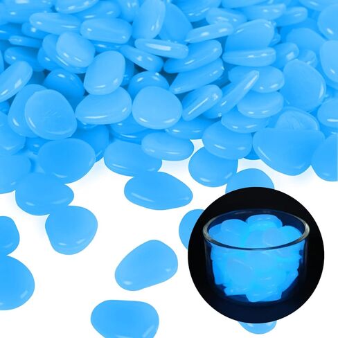 Oubest يتوهج في الصخور المظلمة لخزان الأسماك، حصى متوهجة تدوم طويلاً لديكورات حوض السمك، والمناظر الطبيعية الخارجية، وديكور الحديقة، والمزارع، والممشى (أبيض، 200 قطعة) in Kuwait