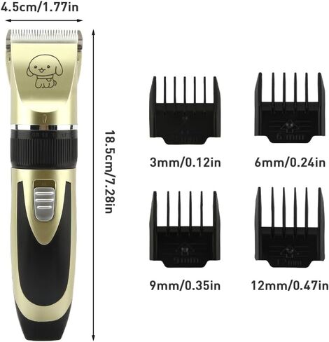 JIANWEI Dog Clippers- Electric Pet Shaver Low Noise Hair Trimmer Tool Rechargeable Dog Cat Grooming Clipper with 4 Limit Brushes for Small and Large Dogs Cats Animals (2) in Saudi Arabia