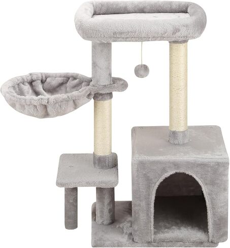 MIAO PAW 15Cat Tree Tower Condo Sisal Post Scratching Furniture Activity Center Play House Cat Bed Grey in Kuwait