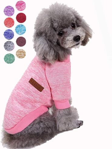 Dog Clothes Soft Pet Apparel Thickening Fleece Shirt Warm Winter Knitwear Sweater for Small and Medium Pet (S, Dark Blue) in Saudi Arabia