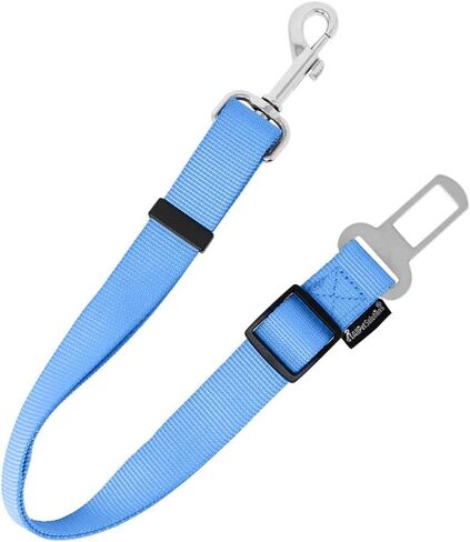 All Pet Solutions Dog/Cat Seat Belt Car Vehicle Safety Adjustable Travel Lead for Harness or Collar (Single, Blue) in Saudi Arabia