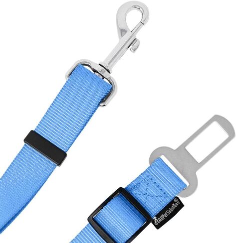 All Pet Solutions Dog/Cat Seat Belt Car Vehicle Safety Adjustable Travel Lead for Harness or Collar (Single, Blue) in Saudi Arabia