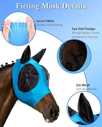 حذاء KATUMO Horse Fly Boots سروال ضيق شبكي مريح للغاية مع مجموعة قناع ذبابة الحصان المسامي لمنع لدغات الذباب المؤلمة والأشعة فوق البنفسجية، وتقليل الإجهاد|الستومب|تلف الحافر|تعب الساق in Kuwait