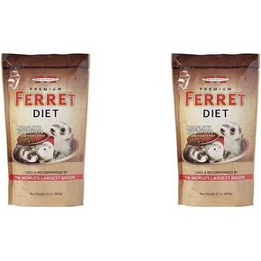 Marshall Pet Products Natural Complete Nutrition Premium Ferret Diet Food with Real Chicken Protein, Highly Digestible, 22 oz (Pack of 2)