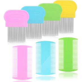 Lice Comb Flea Comb For Cats Dog Comb Pet Comb Set Metal Fine Tooth Comb Remove Tear Marks Float Hair Dandruff (A)