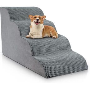 Chic Threads Dog Stairs for Small Dogs, 3-Step Dog Stairs for High Beds and Couch, Pet Steps for Small Dogs and Cats，Non-Slip Stable Indoor Dog Steps