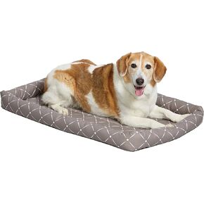 MidWest Homes for Pets 40224-BLD Quiet Time Couture Ashton Bolster Pet Bed, Small Dog/24, Blue & White Diamond Pattern in Kuwait
