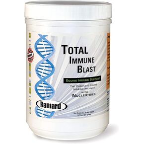 Total Immune Blast - Equine Immune Support, Horse Vitamin & Powder Supplement w/Zinc, Selenium, Omega 3, Omega 6 & Vitamins w/Nucleotides, Equine Powder & Supplements 1.12 lbs. 30 Days Supply