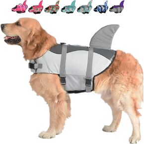 Doglay Dog Life Vest, Ripstop Cute Shark Life Jacket, Turquoise & Blue, XL in Saudi Arabia