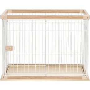 IRIS USA Furniture-Style Wooden Enclosed Pet Crate, Puppy Small Medium Dog Easy Cleaning Multi-Purpose Modern Wire Kennel, Dark Brown in Kuwait