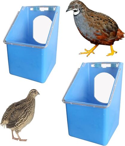 موزع مياه لتغذية الطيور والسمان والدجاج من بيجون، عبوة من قطعتين مع اوعية طعام للحيوانات الاليفة بفتحتين لتناول الطعام in Kuwait