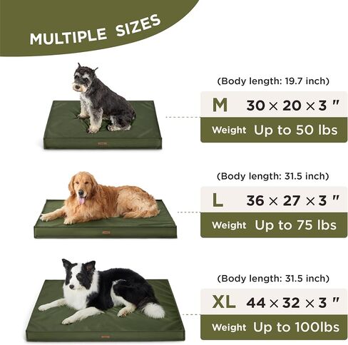 Lesure Waterproof Dog Bed for Medium Dogs - Outdoor Dog Bed with Oxford Fabric Surface, Medium Egg Orthopedic Foam Pet Bed with Removable and Durable Cover, Machine Washable in Kuwait