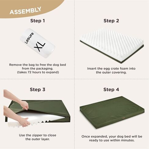 Lesure Waterproof Dog Bed for Medium Dogs - Outdoor Dog Bed with Oxford Fabric Surface, Medium Egg Orthopedic Foam Pet Bed with Removable and Durable Cover, Machine Washable in Kuwait